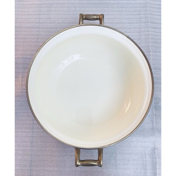 Cornucopia Enamel Dutch Oven Stock Pot 2.5 Qt Brass Handles Fruit Design - Picture 4 of 12